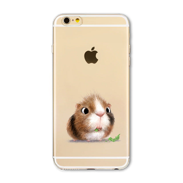 Cute Cat Phone Case For Apple iPhone 6 6S 5 5S SE Soft TPU Silicon Transparent Cover Cute Cat Owl Animal Phone Cases for iPhone