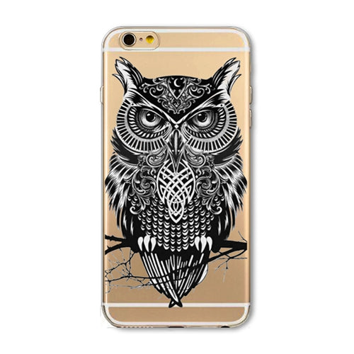 Cute Cat Phone Case For Apple iPhone 6 6S 5 5S SE Soft TPU Silicon Transparent Cover Cute Cat Owl Animal Phone Cases for iPhone
