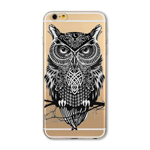 Cute Cat Phone Case For Apple iPhone 6 6S 5 5S SE Soft TPU Silicon Transparent Cover Cute Cat Owl Animal Phone Cases for iPhone