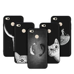 moon light Phone Cases for Xiaomi Redmi 4X Soft TPU Silicone 5.0 inch Cute Cats Fishes Moon Space For Redmi 4X Phone Cover