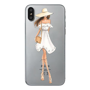 class Phone Case For Apple iPhone X Cute Cats Corky Flamingo Dreamcatcher Beautiful Girls Letters Phone Shell Capa Bag for iPhone X 10