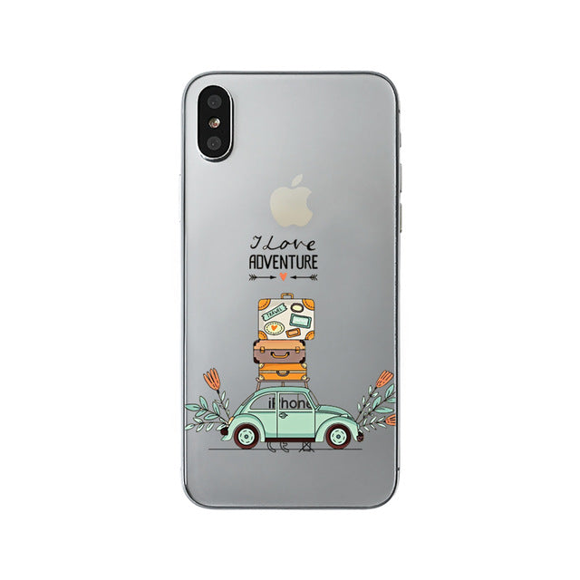 class Phone Case For Apple iPhone X Cute Cats Corky Flamingo Dreamcatcher Beautiful Girls Letters Phone Shell Capa Bag for iPhone X 10
