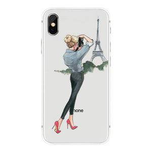 class Phone Case For Apple iPhone X Cute Cats Corky Flamingo Dreamcatcher Beautiful Girls Letters Phone Shell Capa Bag for iPhone X 10