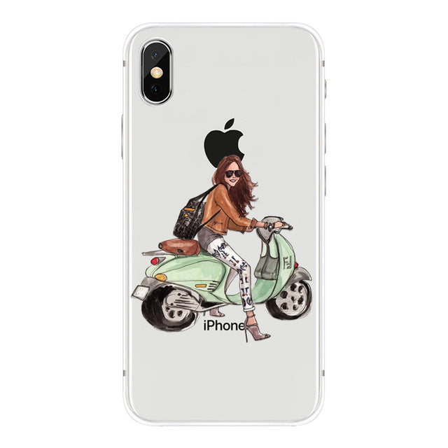 class Phone Case For Apple iPhone X Cute Cats Corky Flamingo Dreamcatcher Beautiful Girls Letters Phone Shell Capa Bag for iPhone X 10