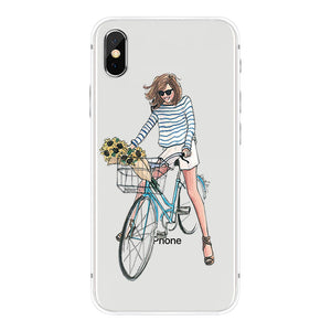 class Phone Case For Apple iPhone X Cute Cats Corky Flamingo Dreamcatcher Beautiful Girls Letters Phone Shell Capa Bag for iPhone X 10