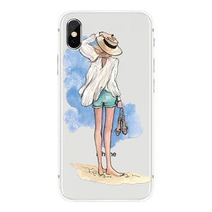 class Phone Case For Apple iPhone X Cute Cats Corky Flamingo Dreamcatcher Beautiful Girls Letters Phone Shell Capa Bag for iPhone X 10