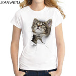 Summer T shirt women Naughty Cat 3D Lovely Printing Originality O-Neck harajuku Short Sleeves T-shirts tshirt Tops Tee