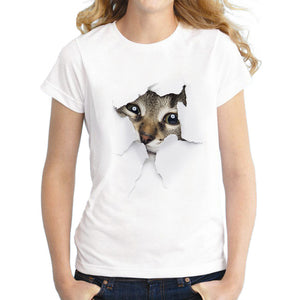 Summer T shirt women Naughty Cat 3D Lovely Printing Originality O-Neck harajuku Short Sleeves T-shirts tshirt Tops Tee