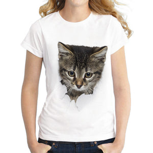 Summer T shirt women Naughty Cat 3D Lovely Printing Originality O-Neck harajuku Short Sleeves T-shirts tshirt Tops Tee