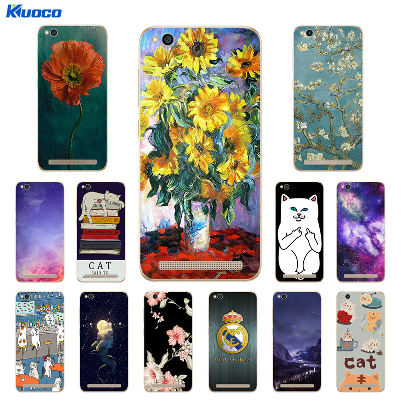 Soft Case Xiaomi Redmi 5A  5.0 inch Back Cover Cat Landscape Printing Silicone Phone Case Clear for Xiaomi Redmi 5A 5 A Coque