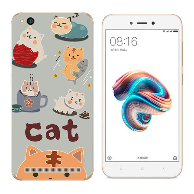 Soft Case Xiaomi Redmi 5A  5.0 inch Back Cover Cat Landscape Printing Silicone Phone Case Clear for Xiaomi Redmi 5A 5 A Coque
