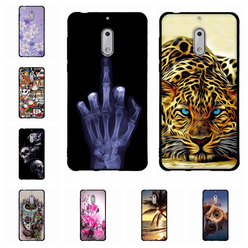 Fashion Phone Case For Nokia 6 Cover Cute Animal View Soft Silicone Black Phone Cases For Nokia 6 Cellphone Cover Bags