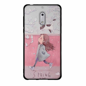Fashion Phone Case For Nokia 6 Cover Cute Animal View Soft Silicone Black Phone Cases For Nokia 6 Cellphone Cover Bags