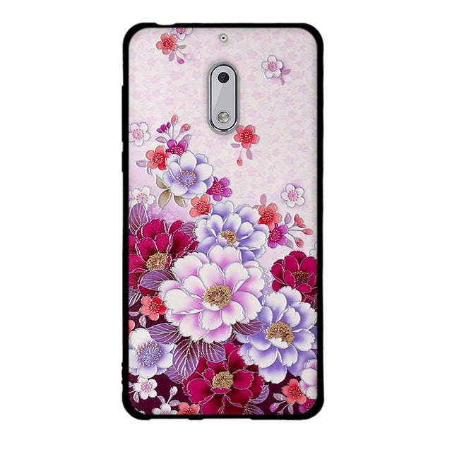 Fashion Phone Case For Nokia 6 Cover Cute Animal View Soft Silicone Black Phone Cases For Nokia 6 Cellphone Cover Bags