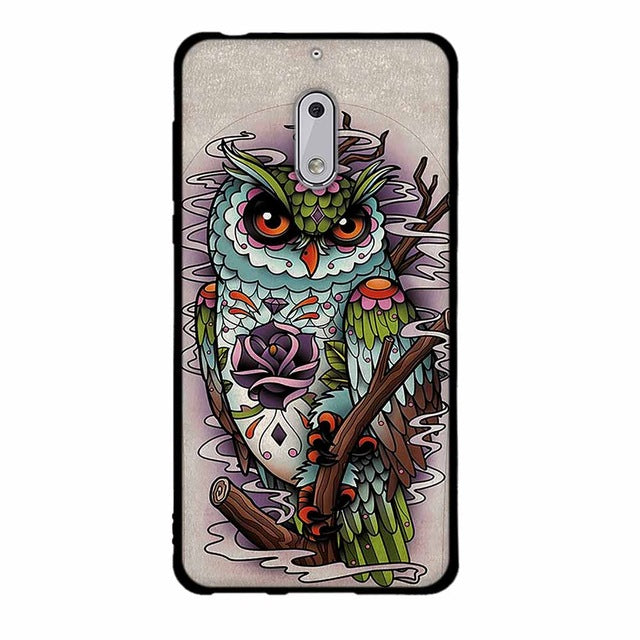 Fashion Phone Case For Nokia 6 Cover Cute Animal View Soft Silicone Black Phone Cases For Nokia 6 Cellphone Cover Bags