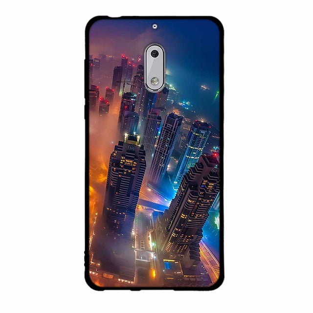 Fashion Phone Case For Nokia 6 Cover Cute Animal View Soft Silicone Black Phone Cases For Nokia 6 Cellphone Cover Bags