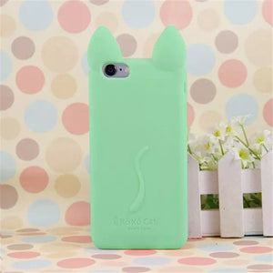 YRFF Fashion cartoon 3D koko cute Ear Cat phone case for iphone 5c Silicon soft Back Cover for iphone 5C case