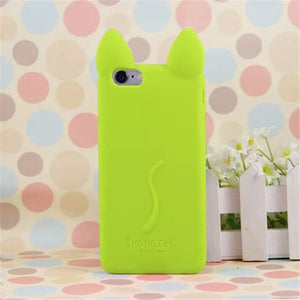 YRFF Fashion cartoon 3D koko cute Ear Cat phone case for iphone 5c Silicon soft Back Cover for iphone 5C case