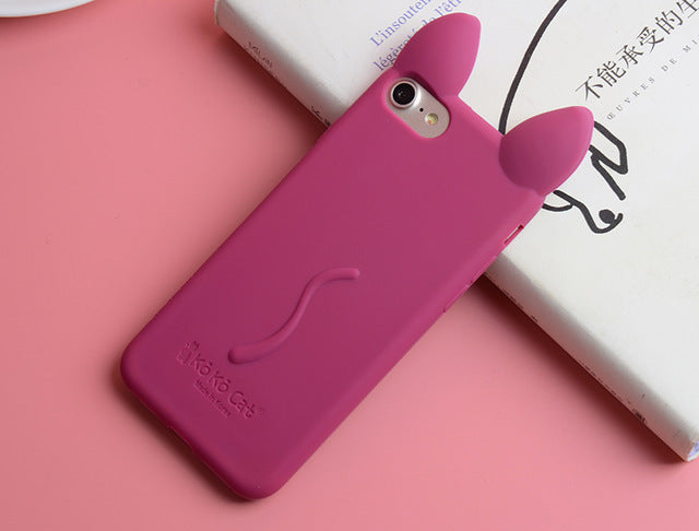 YRFF Fashion cartoon 3D koko cute Ear Cat phone case for iphone 5c Silicon soft Back Cover for iphone 5C case