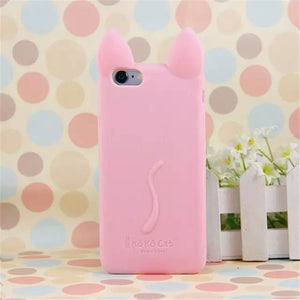 YRFF Fashion cartoon 3D koko cute Ear Cat phone case for iphone 5c Silicon soft Back Cover for iphone 5C case