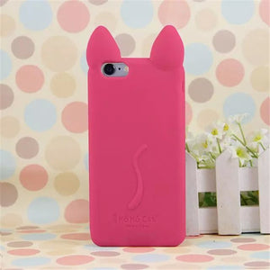 YRFF Fashion cartoon 3D koko cute Ear Cat phone case for iphone 5c Silicon soft Back Cover for iphone 5C case