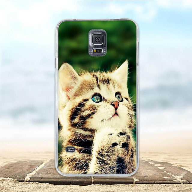 am here For Samsung Galaxy S5 S6 S7 S9 PLUS Case Soft Silicon TPU 3D Cat Cute Back Cover For Samsung S5 S6 S7 S9 S9 PLUS s9+ Phone Cases
