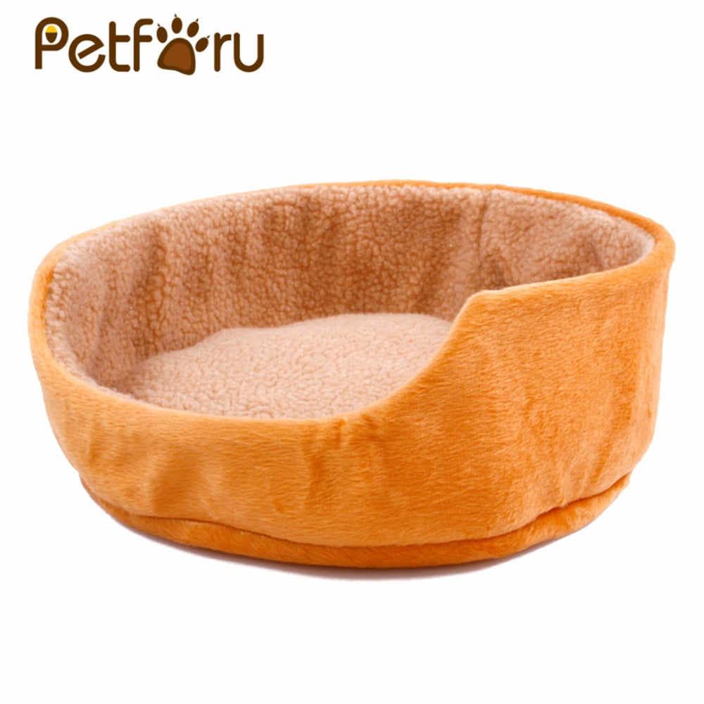 Petforu Round Comfortable Warm Plush Pet Bed Soft Cats Dogs Pet House
