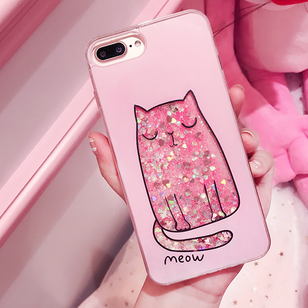 Fashion Cute Drink Bottle Ice Cream Glitter Star Dynamic Liquid Quicksand Phone Case For iPhone 5 5S 5SE 6 6S 7 8 Plus X Cases