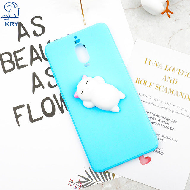 KRY Candy Colors Phone Cases For Huawei Mate 10 Lite Case Soft Silicone Cute Cat Cover For Huawei P10 Case Mate 9 Cases Coque