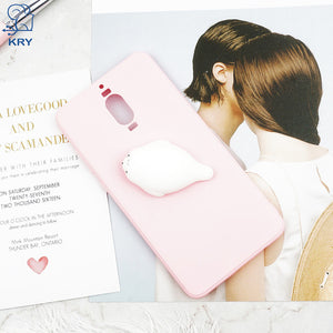 KRY Candy Colors Phone Cases For Huawei Mate 10 Lite Case Soft Silicone Cute Cat Cover For Huawei P10 Case Mate 9 Cases Coque