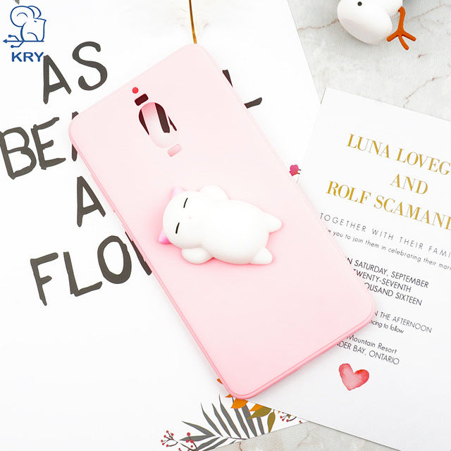 KRY Candy Colors Phone Cases For Huawei Mate 10 Lite Case Soft Silicone Cute Cat Cover For Huawei P10 Case Mate 9 Cases Coque