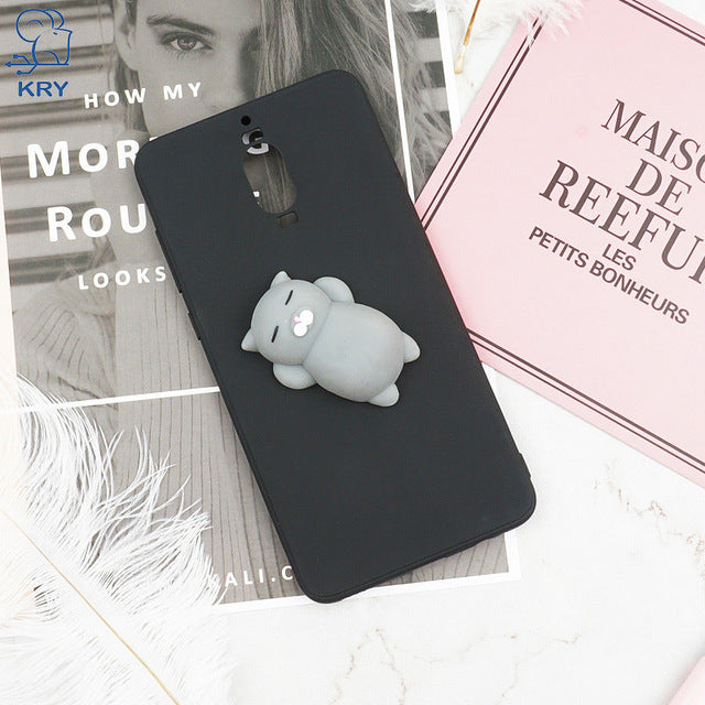 KRY Candy Colors Phone Cases For Huawei Mate 10 Lite Case Soft Silicone Cute Cat Cover For Huawei P10 Case Mate 9 Cases Coque