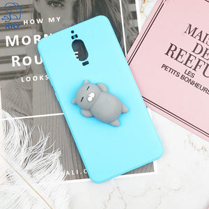 KRY Candy Colors Phone Cases For Huawei Mate 10 Lite Case Soft Silicone Cute Cat Cover For Huawei P10 Case Mate 9 Cases Coque