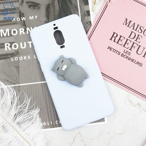 KRY Candy Colors Phone Cases For Huawei Mate 10 Lite Case Soft Silicone Cute Cat Cover For Huawei P10 Case Mate 9 Cases Coque