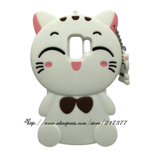 mini cat For Samsung Galaxy S9 Case Cute 3D Silicon Minnie Cat Cupcake Cartoon Soft Back Phone Case Cover for Samsung Galaxy S9 PLUS