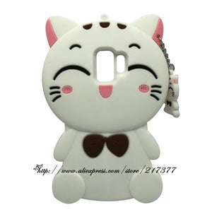 mini cat For Samsung Galaxy S9 Case Cute 3D Silicon Minnie Cat Cupcake Cartoon Soft Back Phone Case Cover for Samsung Galaxy S9 PLUS