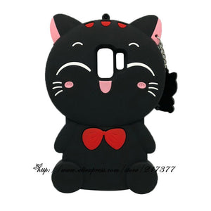 mini cat For Samsung Galaxy S9 Case Cute 3D Silicon Minnie Cat Cupcake Cartoon Soft Back Phone Case Cover for Samsung Galaxy S9 PLUS