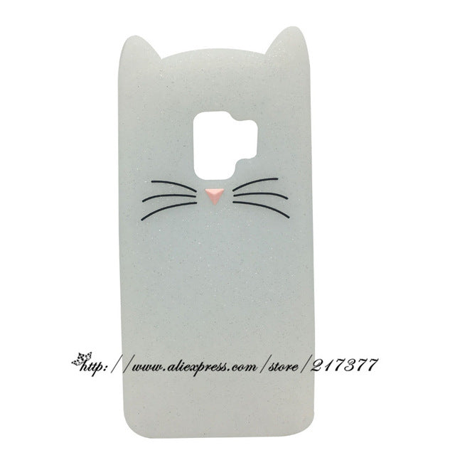 mini cat For Samsung Galaxy S9 Case Cute 3D Silicon Minnie Cat Cupcake Cartoon Soft Back Phone Case Cover for Samsung Galaxy S9 PLUS