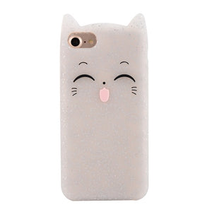 5 S Case Cover For iPhone 5 5S Cute silicone 3D Glitter Soft TPU Cat Phone Cases For apple iphone 5s 5 SE Fundas Coque For Girl