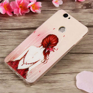 prancisse For Coque Huawei Nova Case Can-L11 Soft TPU Silicone Cover Cat Flower Girl Phone Cases For Huawei Nova Case Cover Capa Funda 5.0