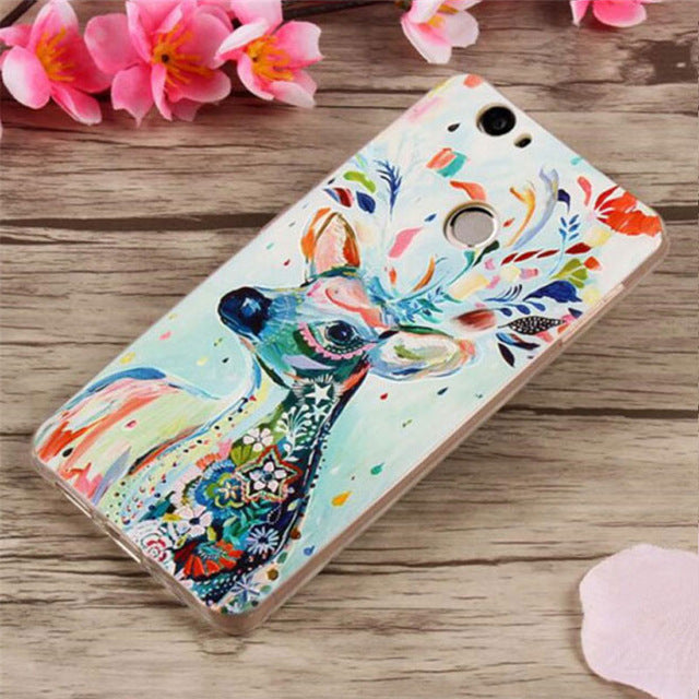 prancisse For Coque Huawei Nova Case Can-L11 Soft TPU Silicone Cover Cat Flower Girl Phone Cases For Huawei Nova Case Cover Capa Funda 5.0