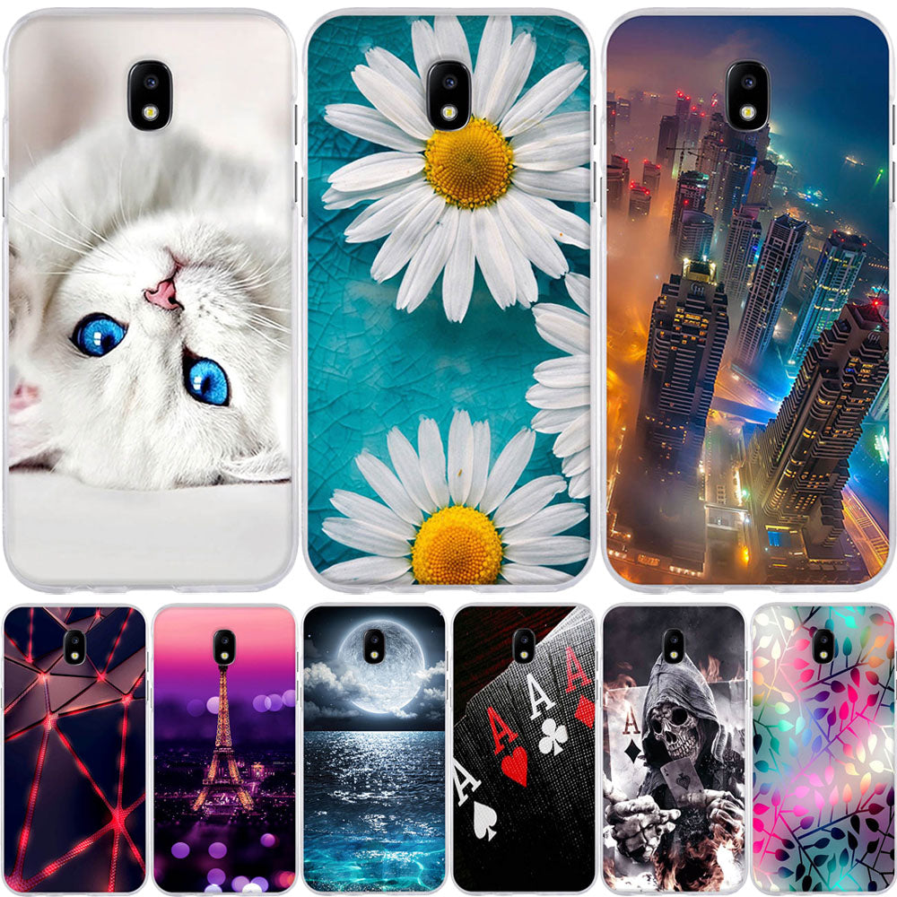 happy For Samsung Galaxy J3 J5 J7 2017 SM-J730F Case Soft Silicone Cover 3D Pattern Cat Capa For Samsung J3 J5 J7 Pro 2017 Phone Cases