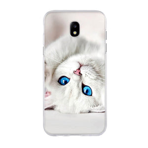 happy For Samsung Galaxy J3 J5 J7 2017 SM-J730F Case Soft Silicone Cover 3D Pattern Cat Capa For Samsung J3 J5 J7 Pro 2017 Phone Cases