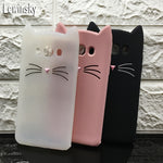 New Japan Cute 3D Glitter Beard cat soft silicon phone case For samsung galaxy J7 2016 J710 J710F Case Cartoon Coque back cover