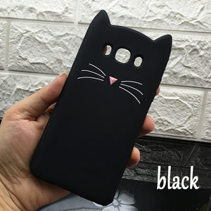 New Japan Cute 3D Glitter Beard cat soft silicon phone case For samsung galaxy J7 2016 J710 J710F Case Cartoon Coque back cover