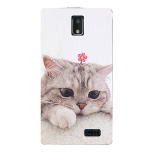 flower For Coque Lenovo A328 A328T Case Cover Flowers cat Painting Phone Cases For Funda Lenovo A328 A 328 4.5"