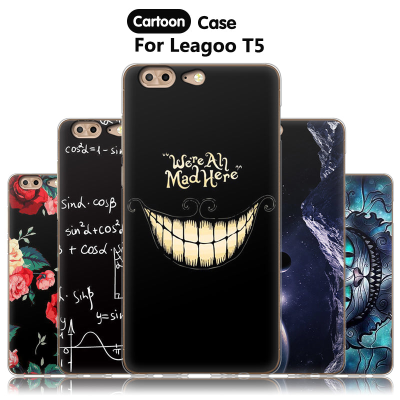 bad smile Case For Leagoo T5 Cover Silicone TPU Protective Luxury Soft Cartoon Cute Cat Back Cover Phone Case For Leagoo T5 Cases