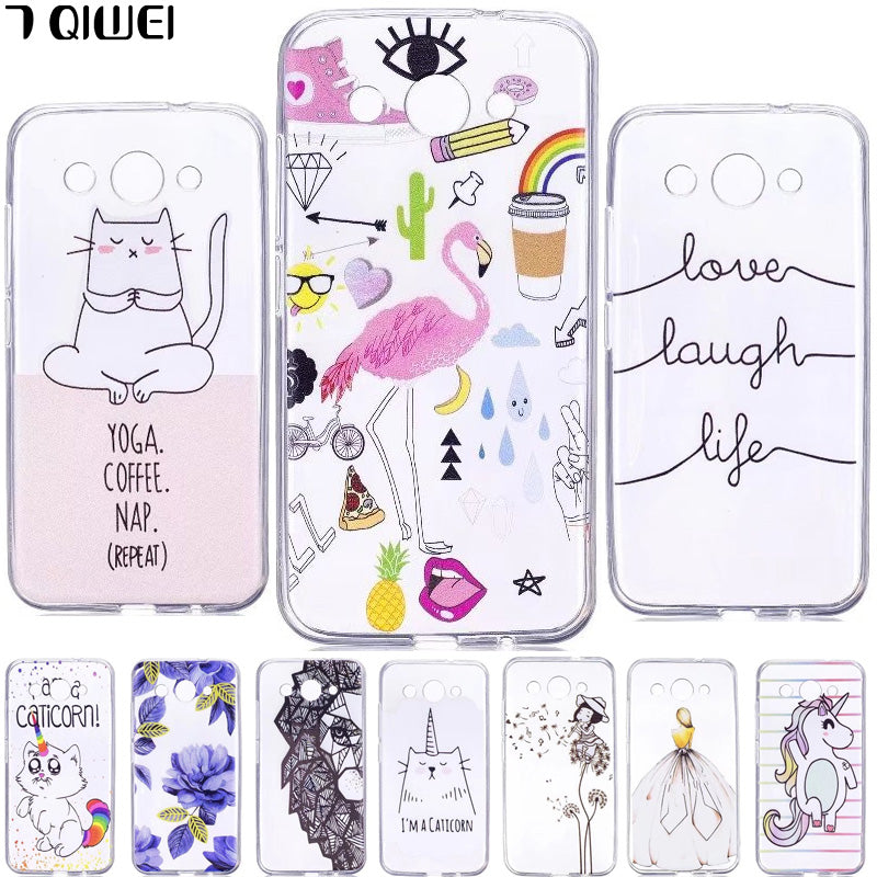yoga Cat huawei Y3 2017 Case Silicone Cute Cat Clear Back Phone Cases For Huawei Y3 2017 Cover CRO-L22 Girls Animal Soft TPU 5.0 inch