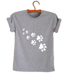 cat paws print Women tshirt Cotton Casual Funny t shirt For Lady Top Tee Hipster gray black white Drop Ship Z-326